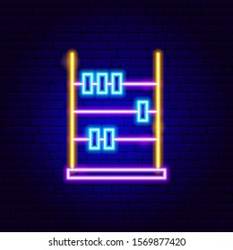 Abacus Neon Sign. Vector Illustration of Business Promotion.