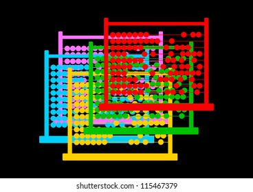 Abacus on black background