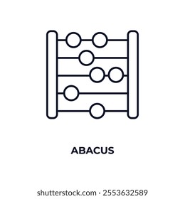 abacus outline icon. Linear vector from education concept. Thin line abacus icon isolated on white background