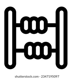 Abacus in outline icon. Old calculator, math, education