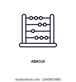 abacus outline icon.  Thin line icon from education collection. Editable vector isolated on white background