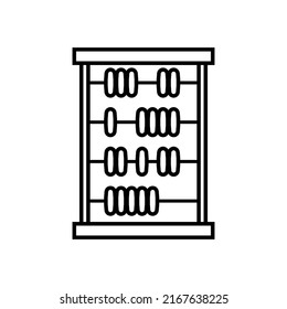 Abacus outline illustration vector editable. Calculate icon. Compute symbol.