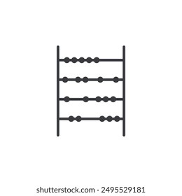 Abacus outlined icon isolated on white background