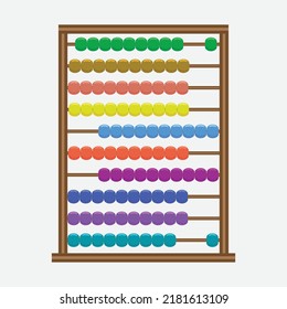 Abacus with rainbow colored beads.