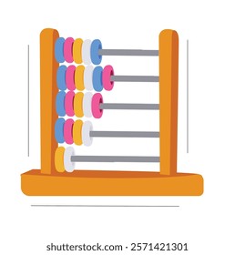 an abacus with rainbow colored beads.Abacus with colorful wooden beads 