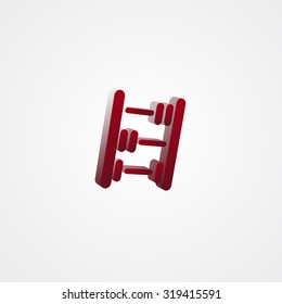 Abacus Red 3d  illustration