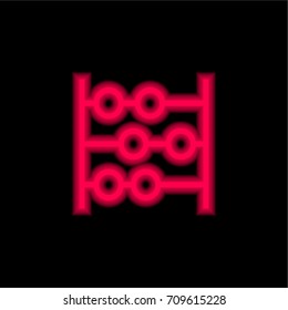 Abacus red glowing neon ui ux icon. Glowing sign logo vector