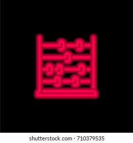 Abacus red glowing neon ui ux icon. Glowing sign logo vector