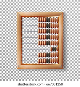 Abacus Set Vector. Classic Wooden Old Abacus. Arithmetic Tool Equipment. Isolated On Transparent Background