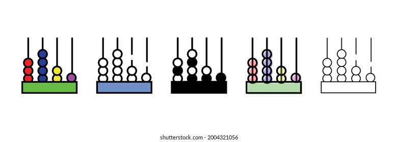 abacus set vector type icon