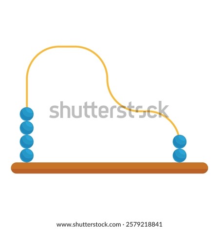 Abacus showing number eleven with blue beads on white background
