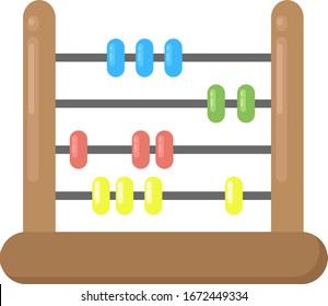 Abacus tool, illustration, vector on white background.