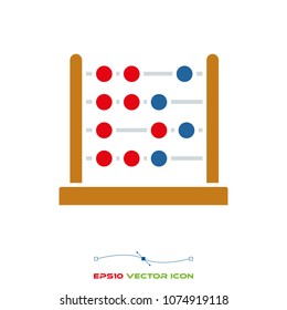 abacus toy flat color icon vector