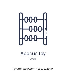 abacus toy icon from toys outline collection. Thin line abacus toy icon isolated on white background.