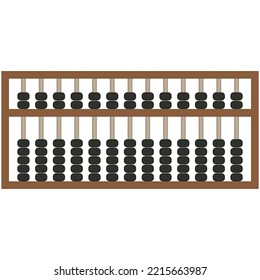 Abacus. a traditional Counting, a vintage style calculator in flat vector.