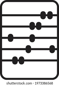 An abacus used for arithmetic calculation , developed by ancient Chinese - Illustration, icon and vector