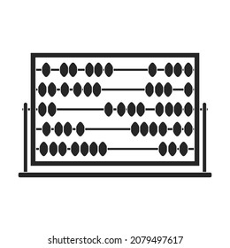 Icono negro vector abacus. Herramienta de ilustración vectorial para contar con fondo blanco. Icono de ilustración negra aislada de abacus, .