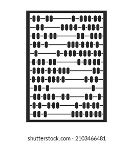 Icono negro vector abacus. Herramienta de ilustración vectorial para contar con fondo blanco. Icono de ilustración negra aislada de abacus, .