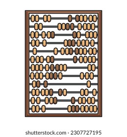 Abacus vector color icon. Vector illustration tool for counting on white background. Isolated color illustration icon of abacus, .