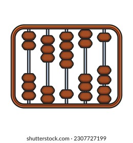 Abacus vector color icon. Vector illustration tool for counting on white background. Isolated color illustration icon of abacus, .