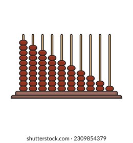 Abacus vector color icon. Vector illustration tool for counting on white background. Isolated color illustration icon of abacus, .