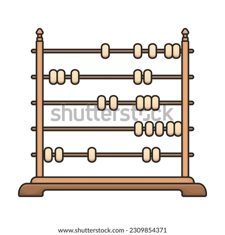 Abacus vector color icon. Vector illustration tool for counting on white background. Isolated color illustration icon of abacus, .