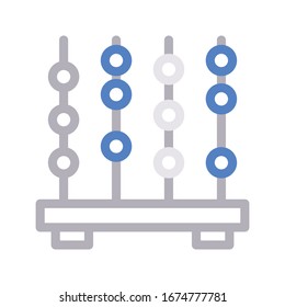 abacus vector color line icon 