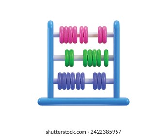 icono del vector abacus para el concepto de educación y matemáticas 3d renderizado