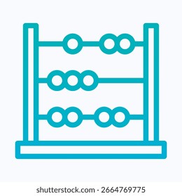 Ícono de Vector de ábaco, ícono de estilo de degradado lineal de Vector aislado,