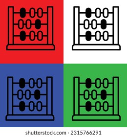 Abacus Vector Icon, Lineal style, isolated on white Background.