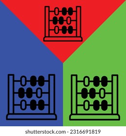 Abacus Vector Icon, Lineal style, isolated on white Background.