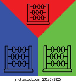 Abacus Vector Icon, Lineal style, isolated on white Background.