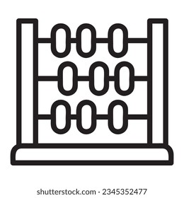 Icono del vector abacus, estilo lineal, aislado en fondo negro y blanco.