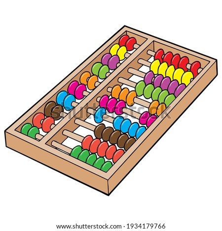 abacus vector illustration, isolated on white background,top view
