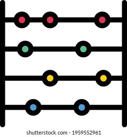 abacus vector line colour icon