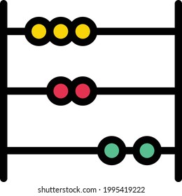 icono de color de línea de vector abacus