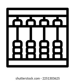 Abacus Vector Line Icon Design