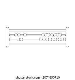Abacus vector outline icon. Vector illustration tool for counting on white background. Isolated outline illustration icon of abacus, .