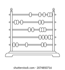 Icono de contorno del vector Abacus. Herramienta de ilustración vectorial para contar con fondo blanco. Icono de ilustración de contorno aislado de abacus, .