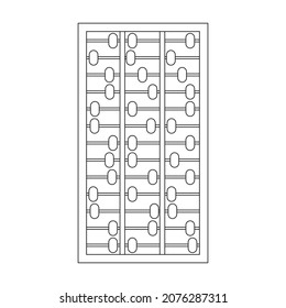 Abacus vector outline icon. Vector illustration tool for counting on white background. Isolated outline illustration icon of abacus, .