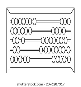 Abacus vector outline icon. Vector illustration tool for counting on white background. Isolated outline illustration icon of abacus, .