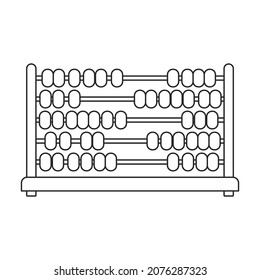 Abacus vector outline icon. Vector illustration tool for counting on white background. Isolated outline illustration icon of abacus, .