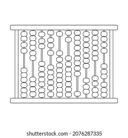 Abacus vector outline icon. Vector illustration tool for counting on white background. Isolated outline illustration icon of abacus, .