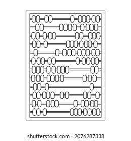 Abacus vector outline icon. Vector illustration tool for counting on white background. Isolated outline illustration icon of abacus, .