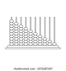 Icono de contorno del vector Abacus. Herramienta de ilustración vectorial para contar con fondo blanco. Icono de ilustración de contorno aislado de abacus, .