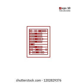 Abacus - vector thin line icon on white background. Symbol for web, infographics, print design and mobile UX/UI kit. Vector illustration, EPS10.