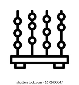 icono de línea delgada del vector abacus 