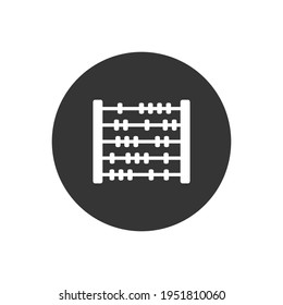 Abacus white icon in flat style. Vector
