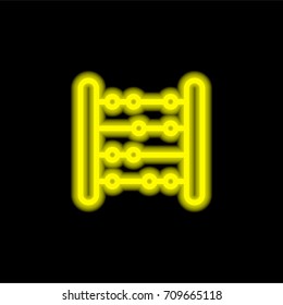 Abacus yellow glowing neon ui ux icon. Glowing sign logo vector