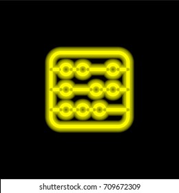 Abacus yellow glowing neon ui ux icon. Glowing sign logo vector